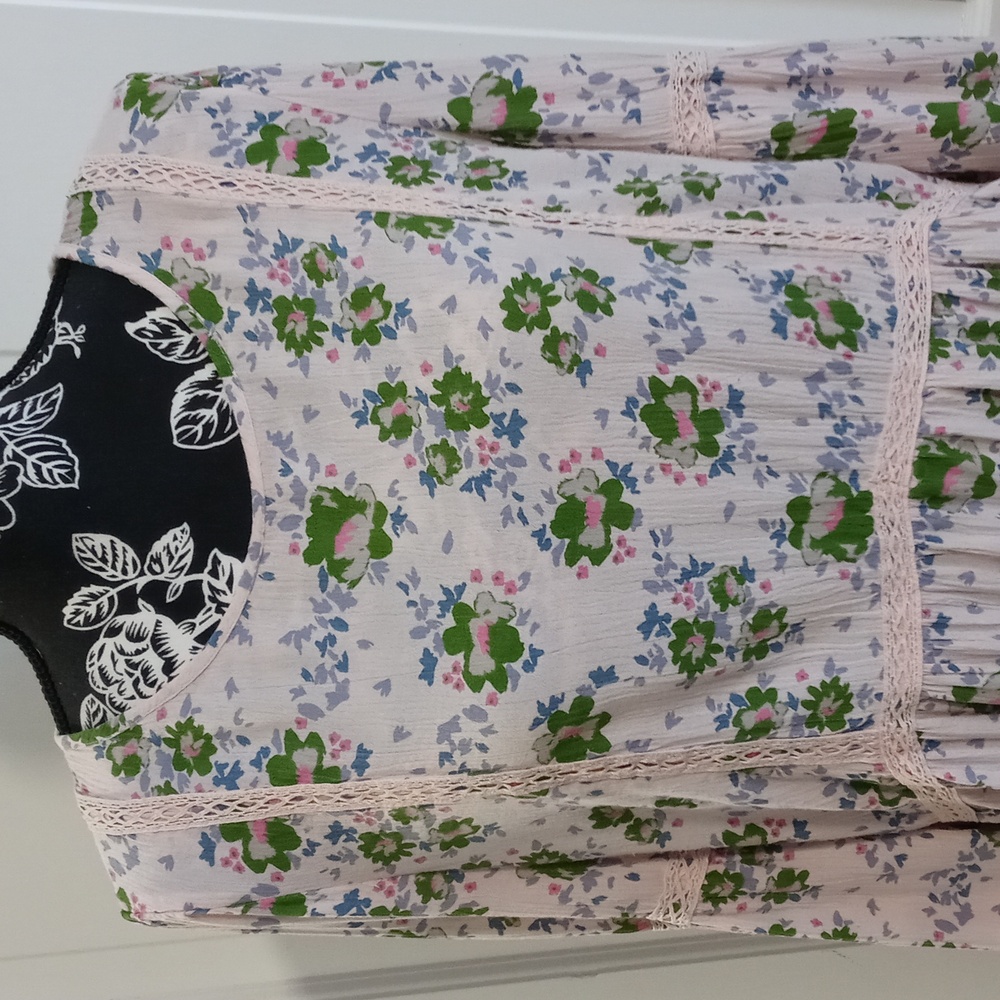 🌱Matilda Jane🌱 - Pink Floral "Like A Lady" Bell Sleeve Tunic Top OR Dress - Picture 8 of 16